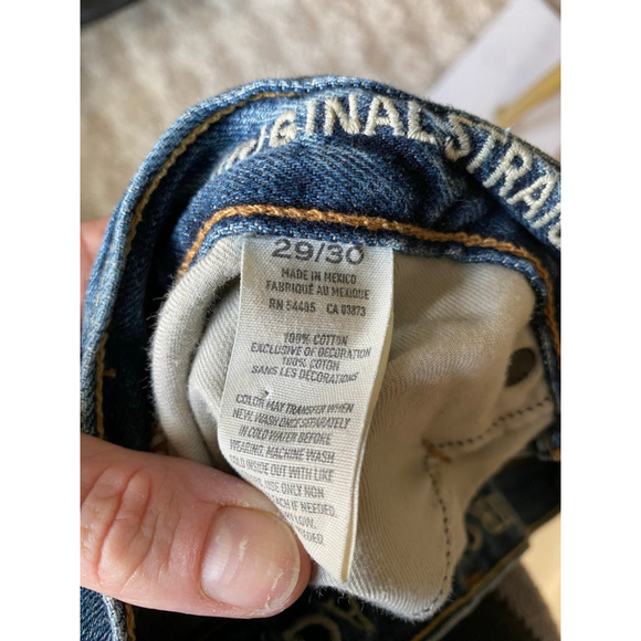 Vintage American Eagle Original Straight Jeans 29x30 Classic Blue Wash Denim Y2K - Picture 4 of 9